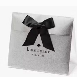 New Kate Spade Silver Gift Box & Black Ribbon Sealed DIY